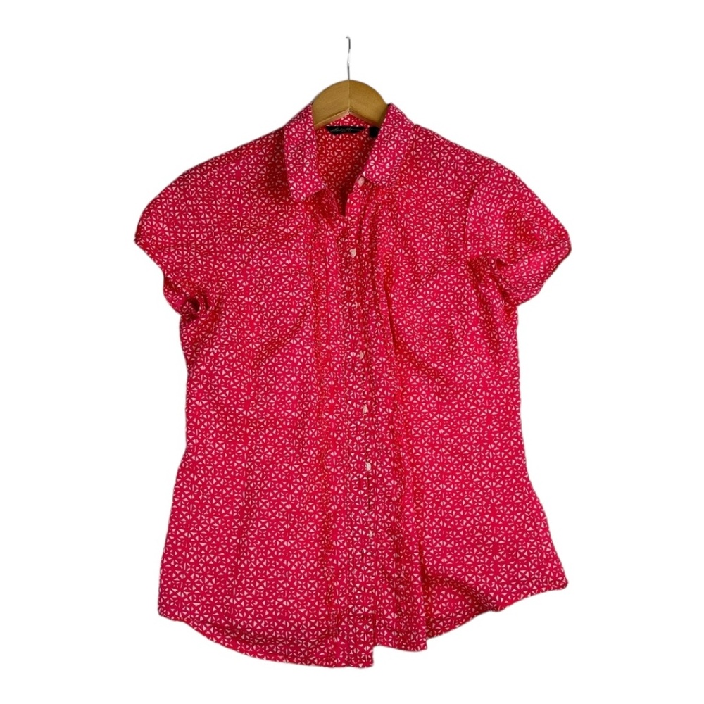 Eddie Bauer Beautiful Coral Color‎ 100% Cotton Button Up Blouse Size Small